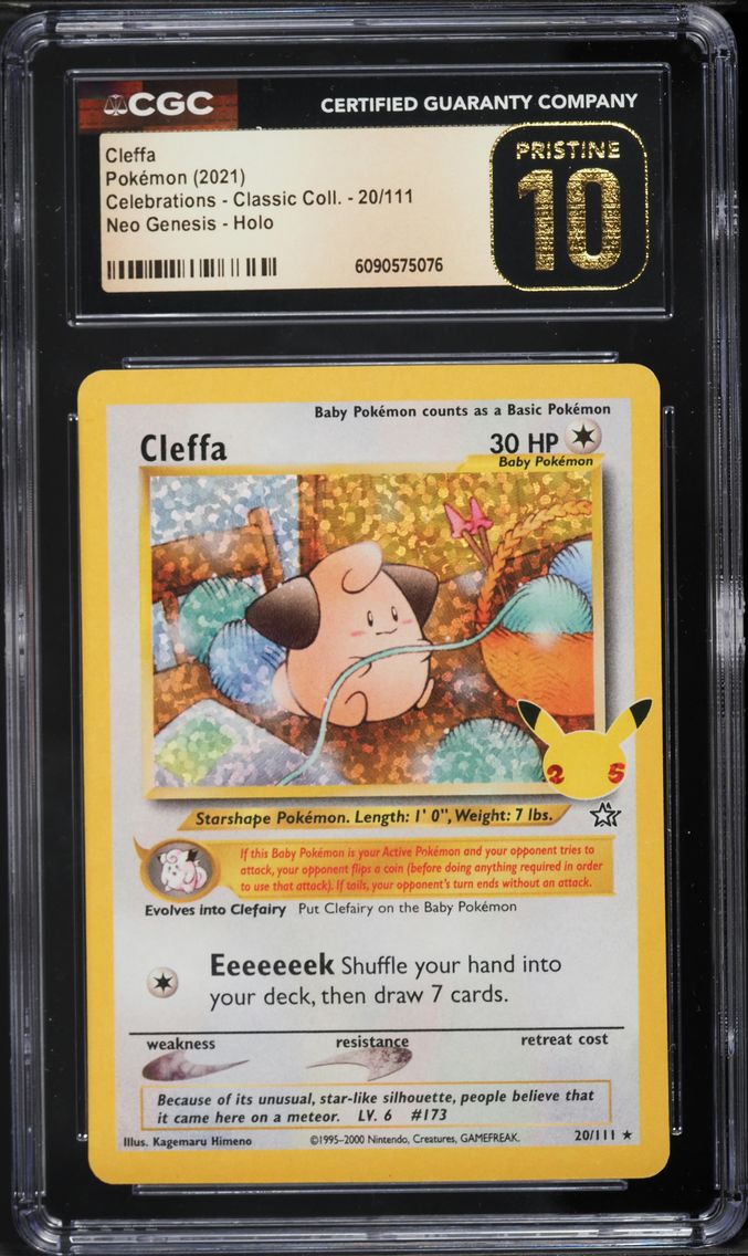 2021 #20 Cleffa-Holo CGC 10 Pristine Celebrations Classic Collection Pokemon