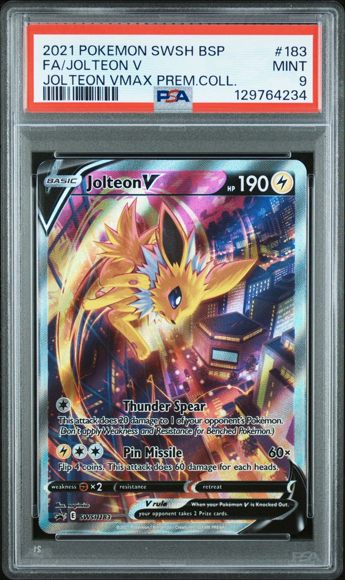 2021 #183 Full Art/Jolteon V PSA 9 Swsh Black Star Promo