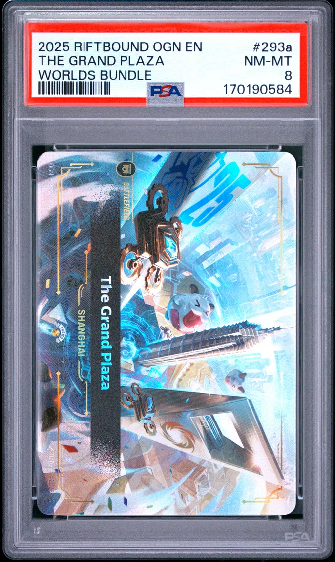 2025 #293a The Grand Plaza PSA 8 Riftbound: League of Legends Ogn-Origins