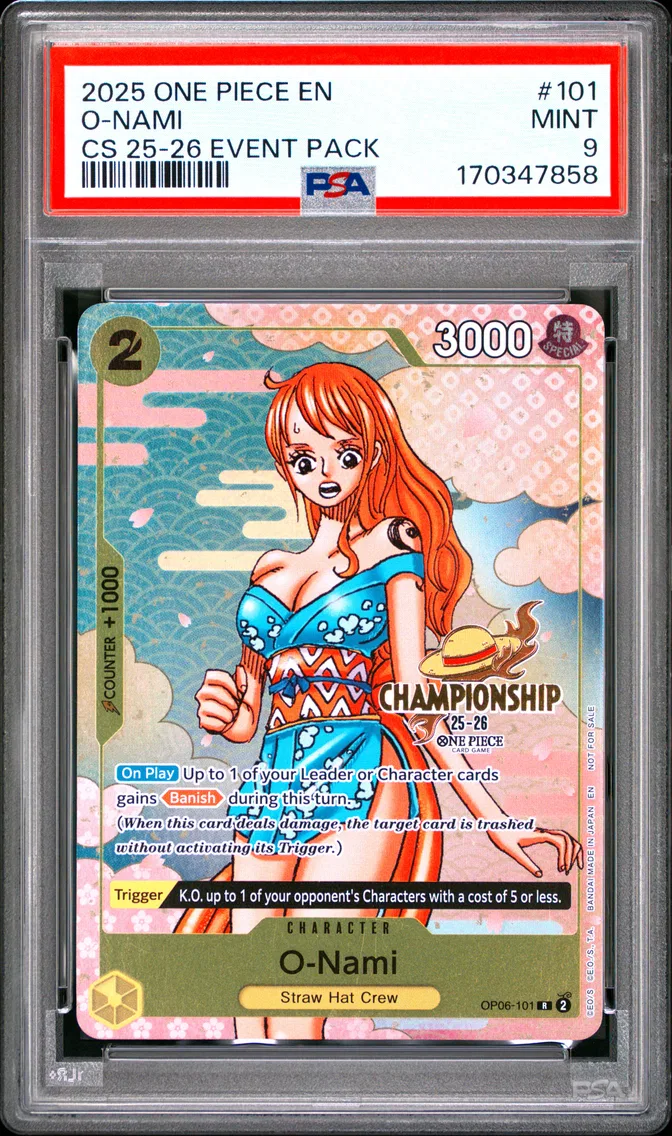 2025 #101 O-Nami PSA 9 One Piece Championship 2025-26 Event Pack
