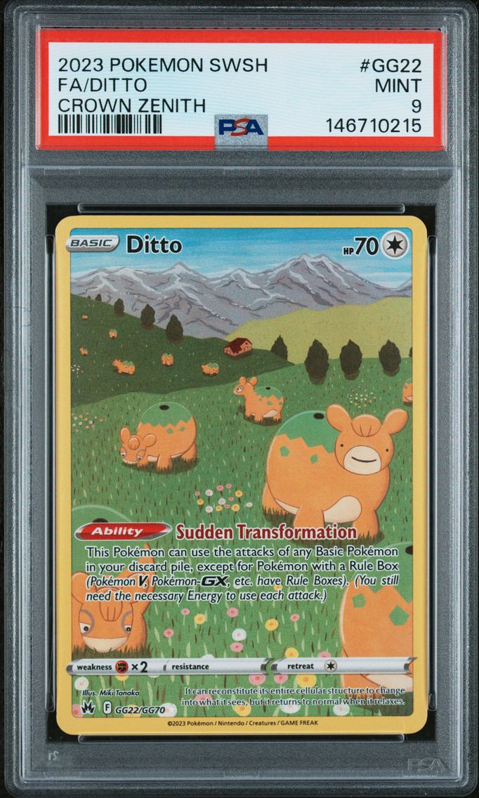 2023 #GG22 Full Art/Ditto PSA 9 Sword and Shield Crown Zenith Pokemon