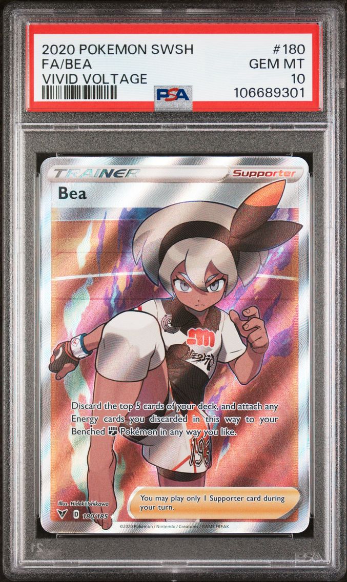 2020 #180 Full Art/Bea PSA 10 Sword & Shield Vivid Voltage Pokemon