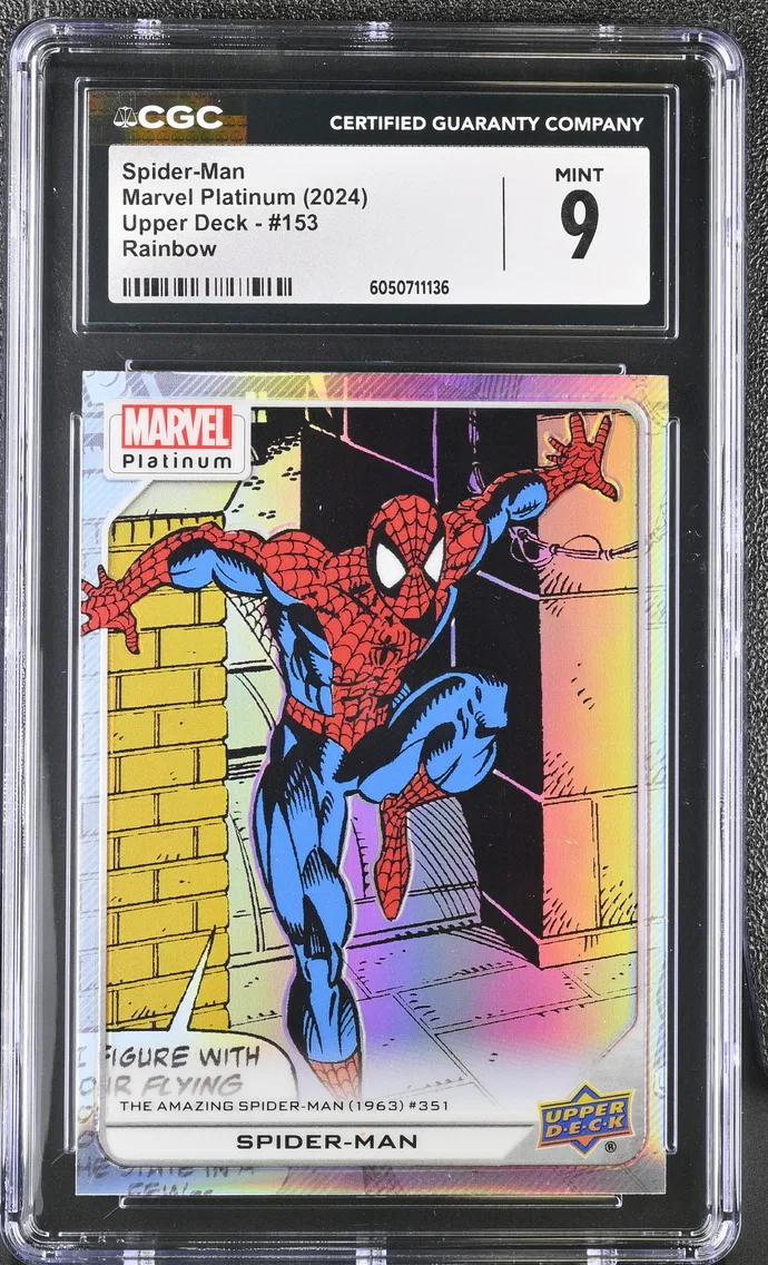 2024 #153 Spider-Man CGC 9 Marvel Platinum (2024 Upper Deck)(2022/23 on Card) - English