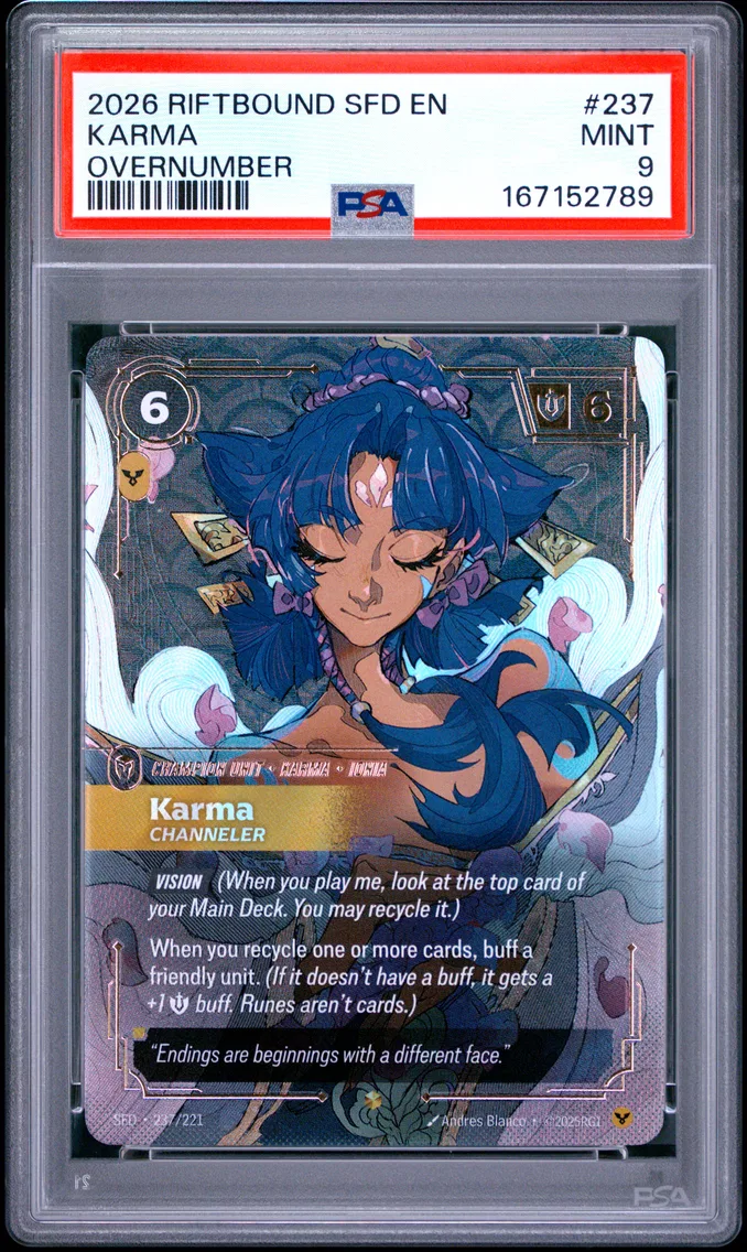 2026 #237 Karma - Channeler PSA 9 Riftbound: League of Legends Sfd-Spiritforged