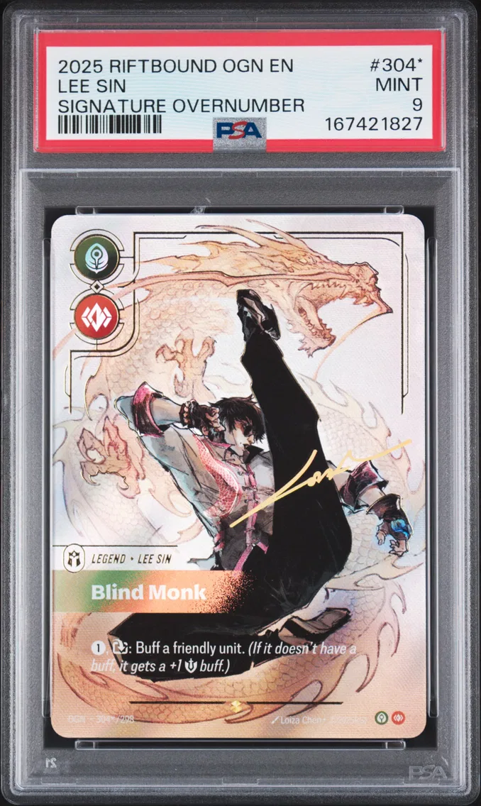 2025 #304* Lee Sin - Blind Monk PSA 9 Riftbound: League of Legends Ogn-Origins
