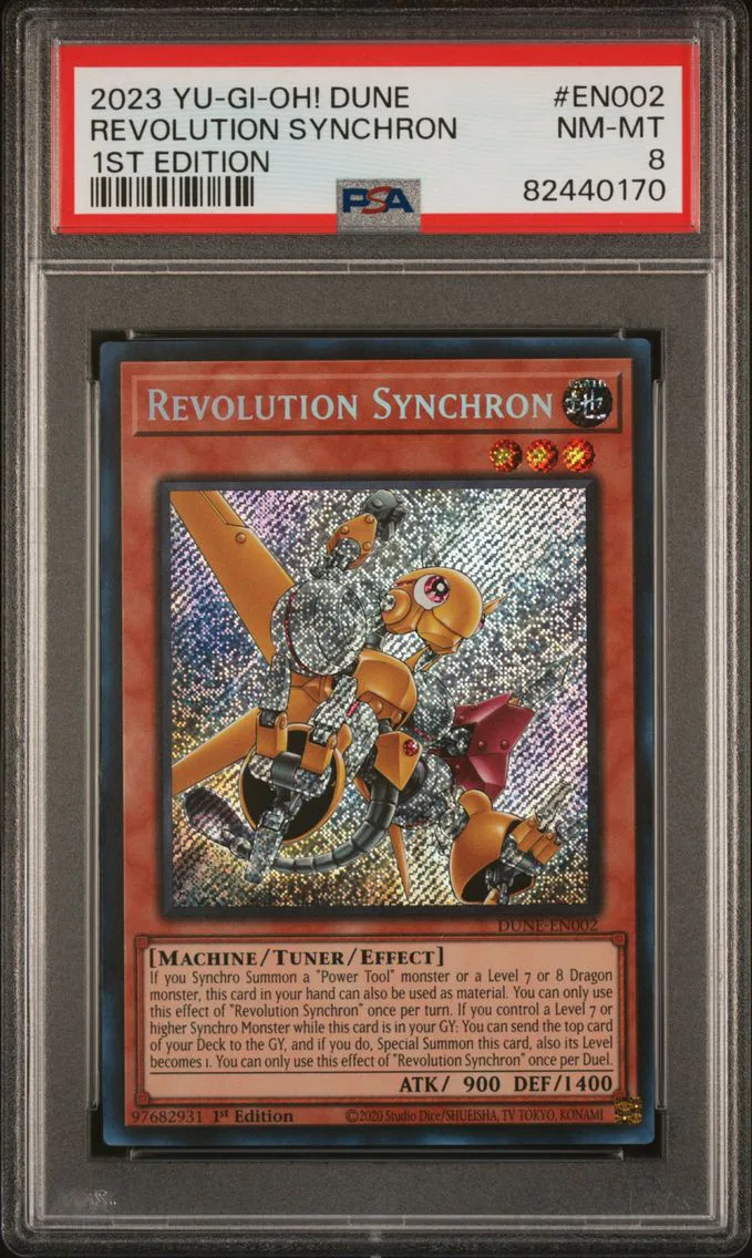 2023 #EN002 Revolution Synchron 1st Edition PSA 8 YU-GI-Oh! Dune-Duelist Nexus