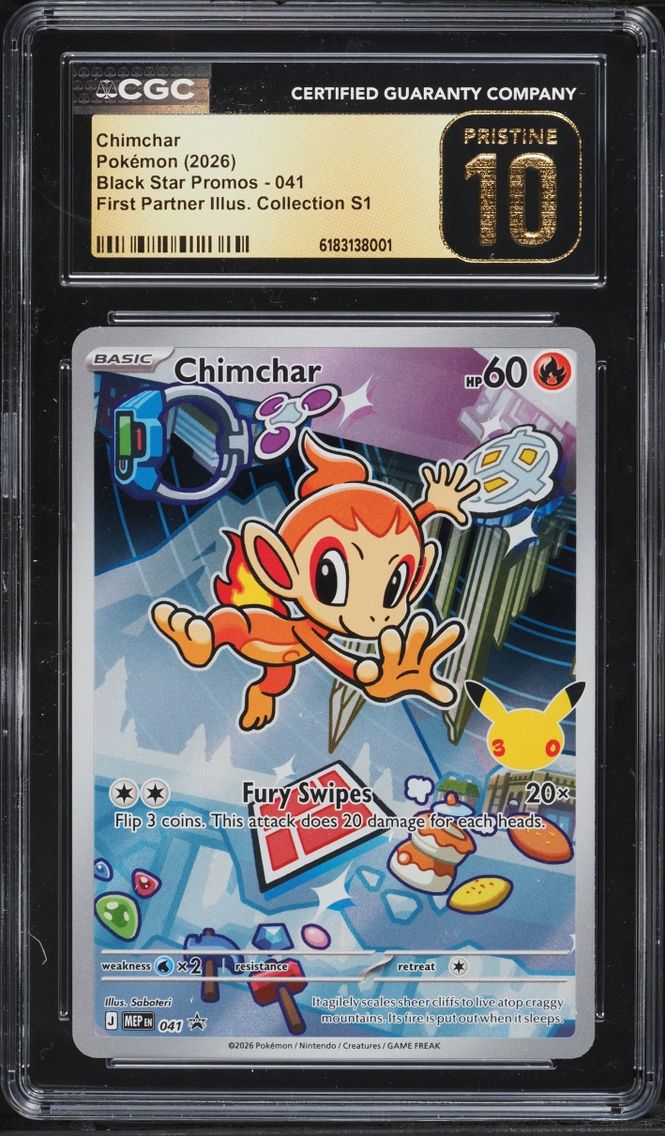 2026 #41 Chimchar CGC 10 Pokemon Mega Promo First Partner Illustration Full Art