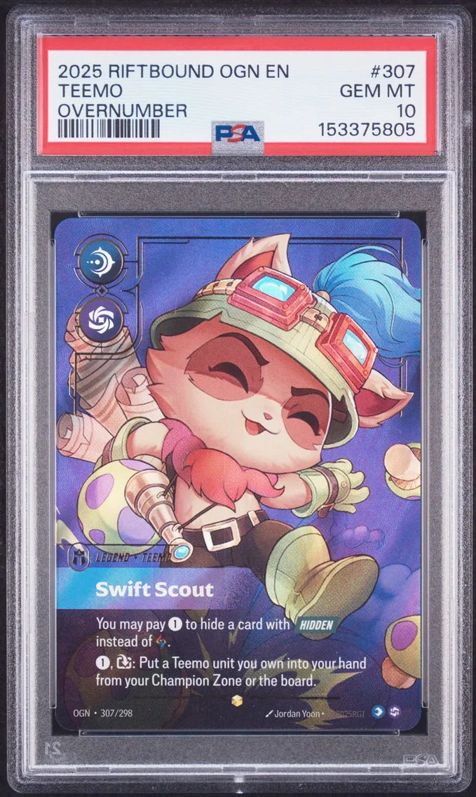 2025 #307 Teemo - Swift Scout PSA 10 Riftbound: League of Legends Ogn-Origins