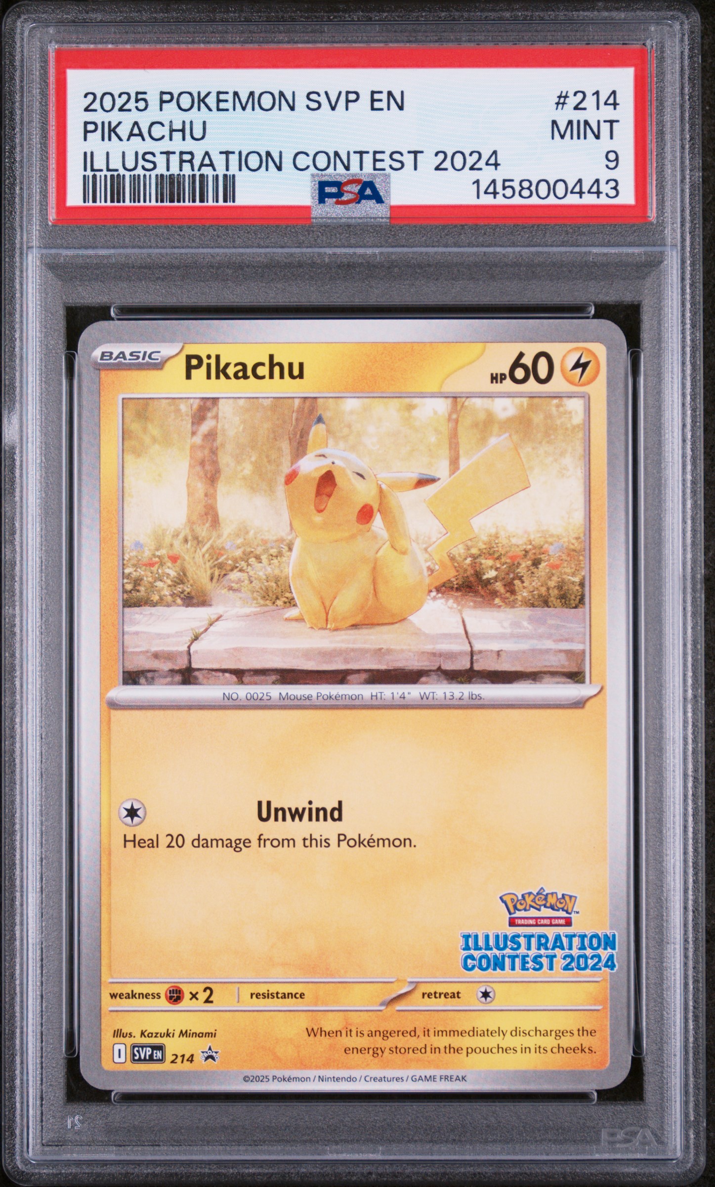 2025 #214 Pikachu PSA 9 Svp En-Sv Black Star Promo