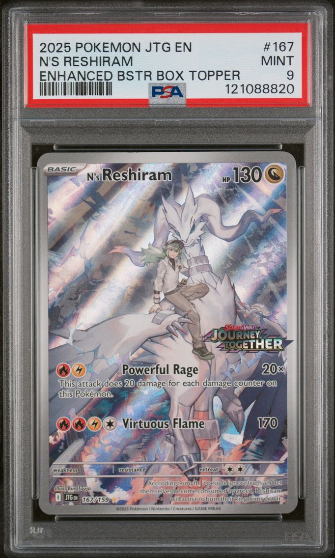 2025 #167 N's Reshiram PSA 9 Jtg EN-Journey Together Pokemon
