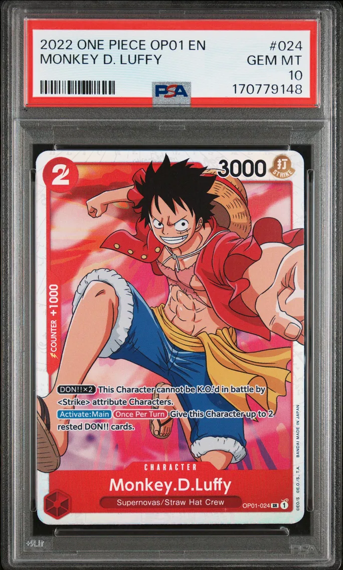 2022 #024 Monkey D. Luffy PSA 10 One Piece OP01-Romance Dawn
