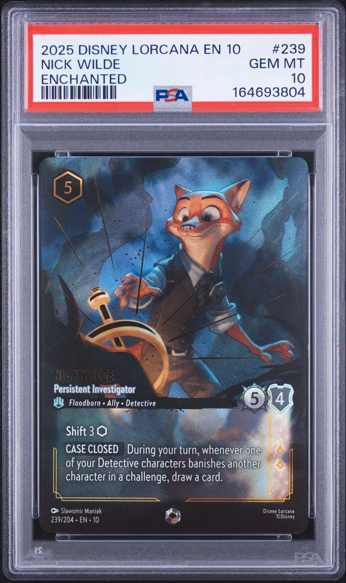 2025 #239 Nick Wilde - Persistent Investigator PSA 10 Disney Lorcana EN 10-Whispers in the Well