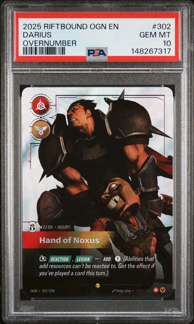 2025 #302 Darius - Hand of Noxus PSA 10 Riftbound: League of Legends Ogn-Origins