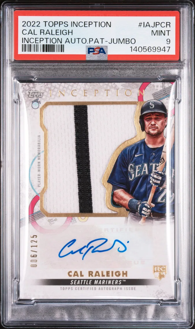 2022 #IAJPCR Cal Raleigh PSA 9 Topps Inception Inception Autographed Patch