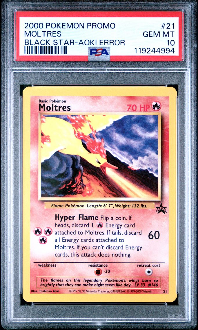 2000 #21 Moltres PSA 10 Promo Black Star