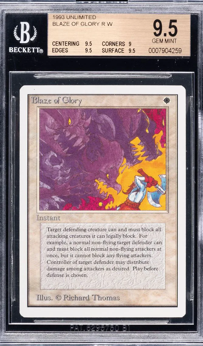 1993 BLAZE OF GLORY BGS 9.5 MAGIC:  THE GATHERING UNLIMITED