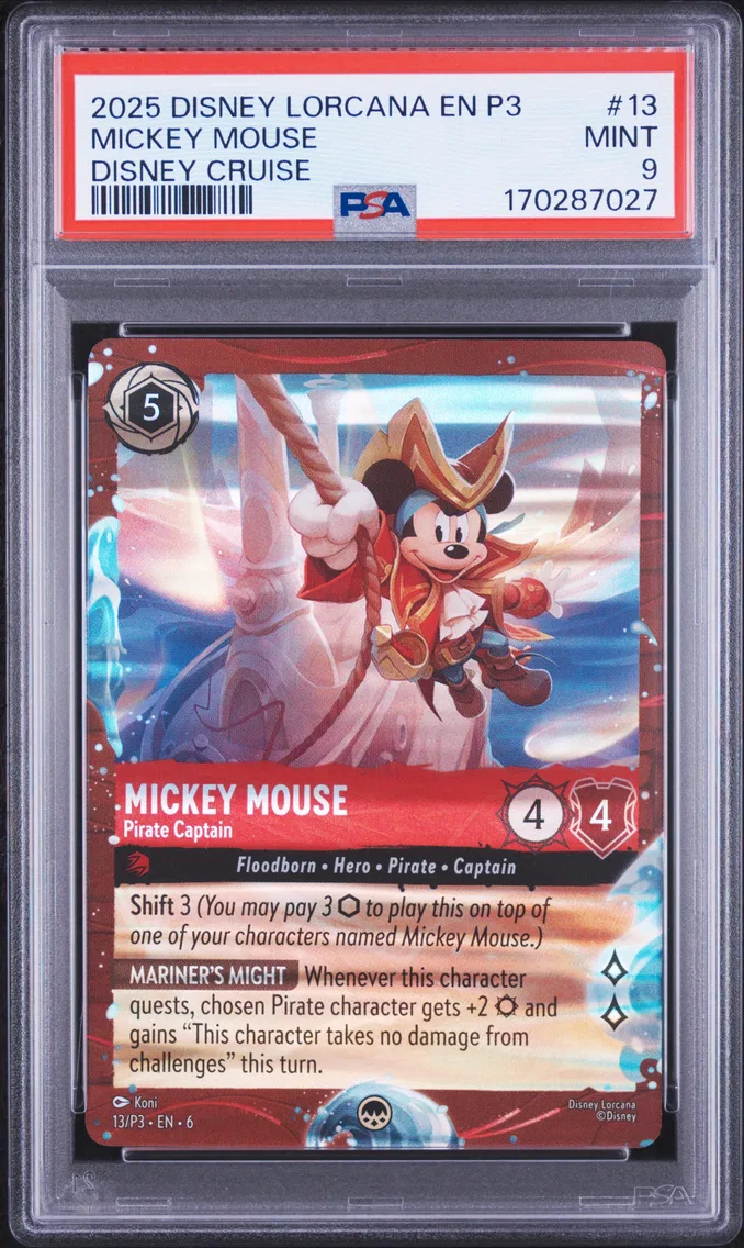 2025 #13 Mickey Mouse - Pirate Captain PSA 9 Disney Lorcana EN P3-Promo