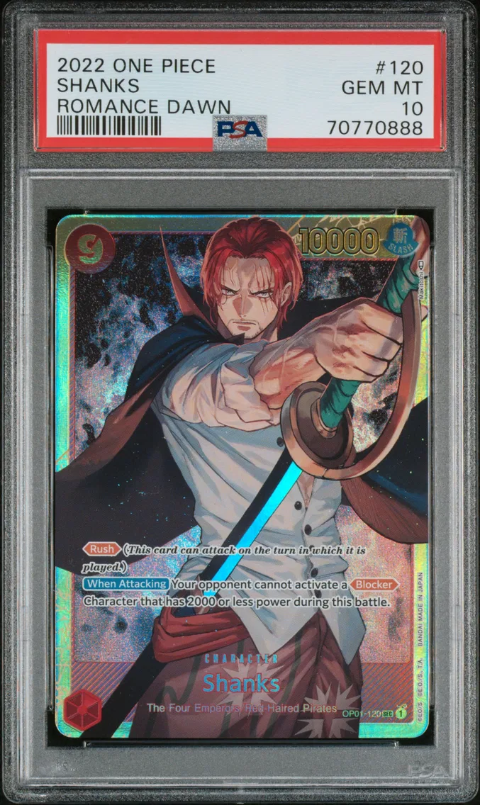 2022 #120 Shanks PSA 10 One Piece OP01-Romance Dawn