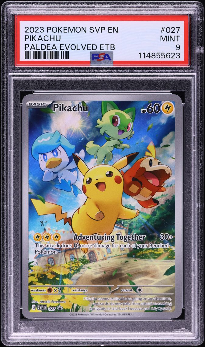 2023 #027 Pikachu PSA 9 Svp EN-SV Black Star Promo Pokemon