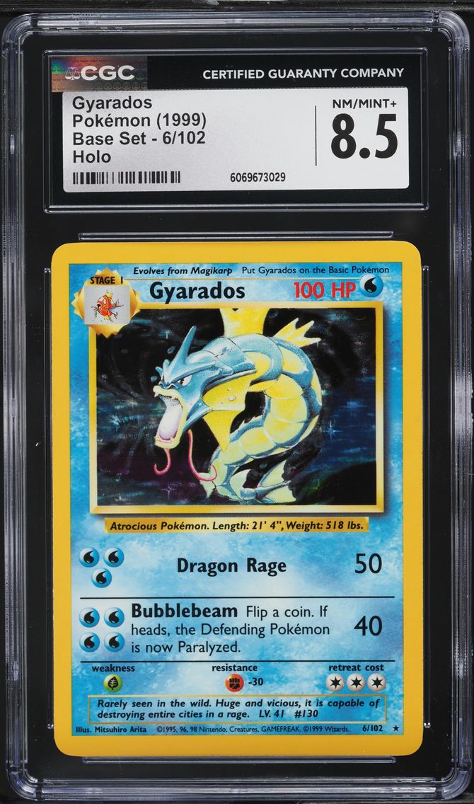 1999 #6 Gyarados-Holo CGC 8.5 Game Pokemon