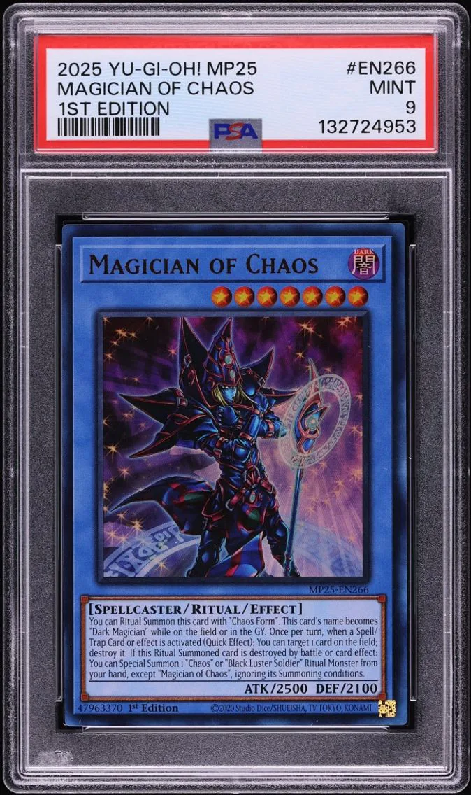 2025 #MP25-EN266 Magician Of Chaos PSA 9 Yu-Gi-Oh! Mega-Pack Tin 1st Edition