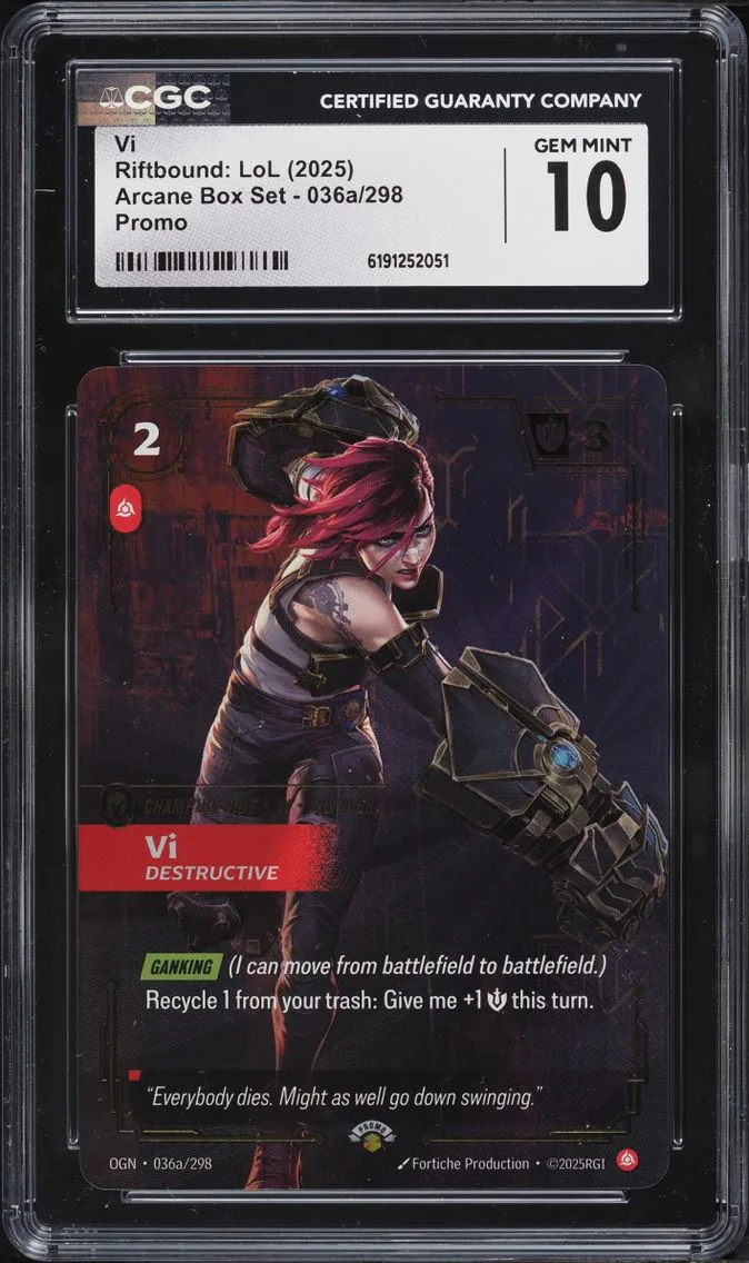 2025 #036a Vi CGC 10 Riftbound League Of Legends LoL Promo Arcane Box Set