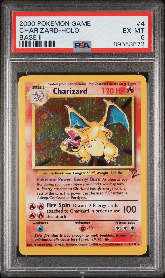2000 #4 Charizard-Holo PSA 6 Game Base II