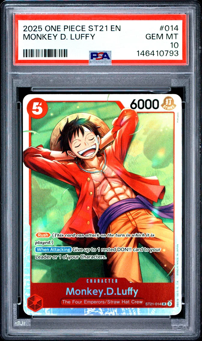 2025 #014 Monkey D. Luffy PSA 10 One Piece Starter Deck ST21-EX Gear 5