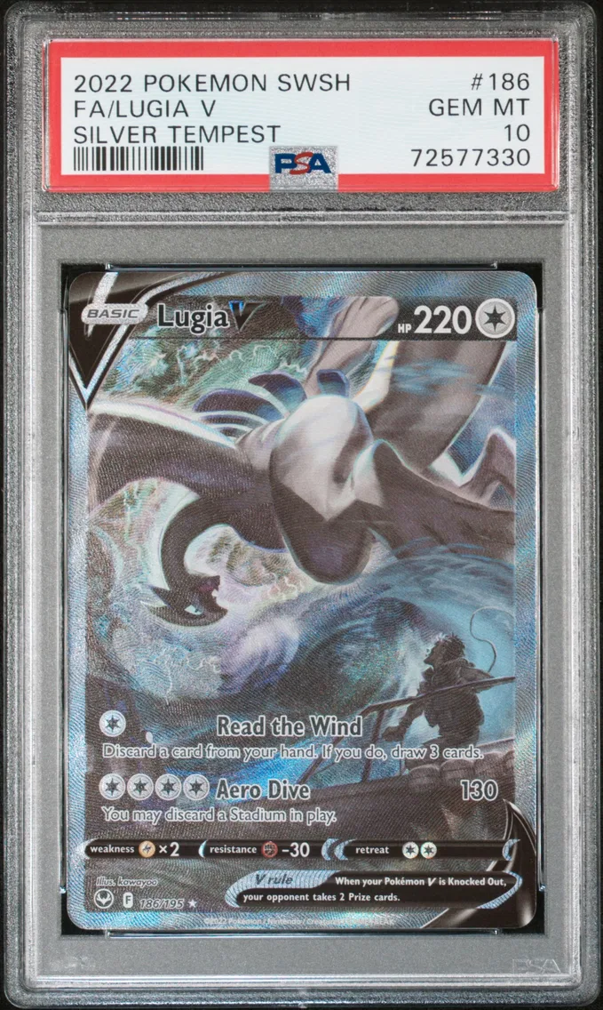 2022 #186 Full Art/Lugia V PSA 10 Sword & Shield Silver Tempest