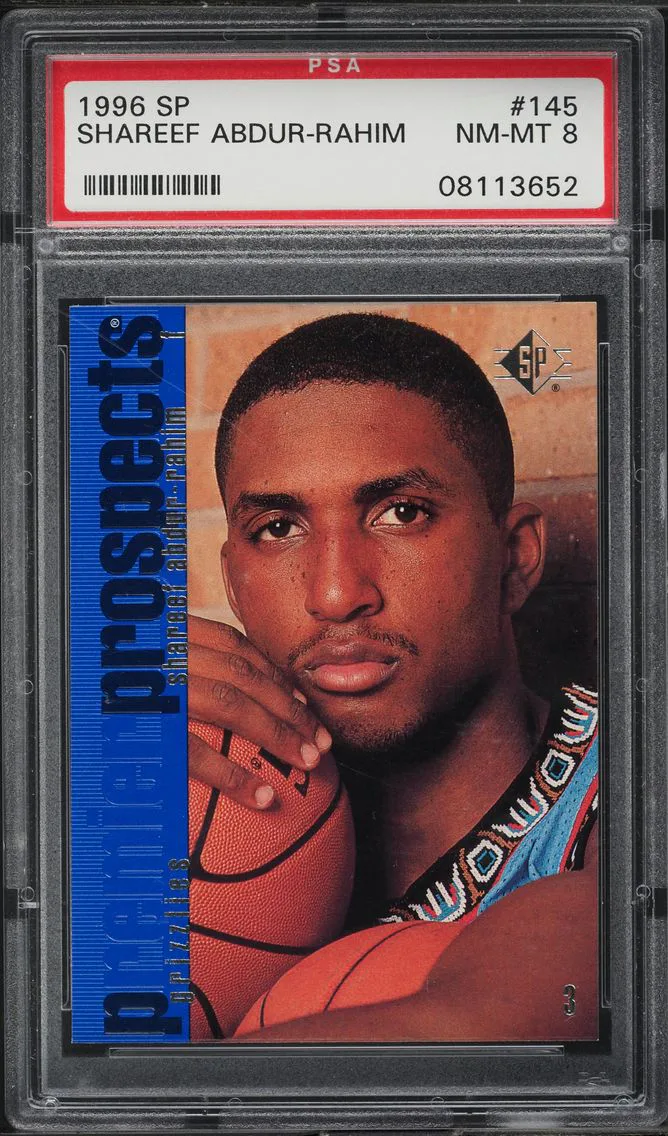 1996 SP BASKETBALL SHAREEF ABDUR-RAHIM ROOKIE #145 PSA 8 NM-MT