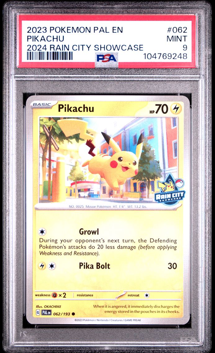 2023 #062 PIKACHU PSA 9 POKEMON PAL EN-PALDEA EVOLVED | 2024 RAIN CITY SHOWCASE