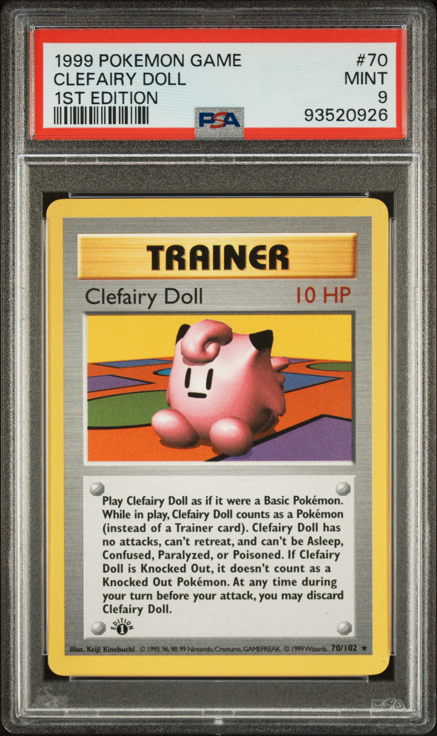 1999 #70 Clefairy Doll 1st Edition PSA 9 Game