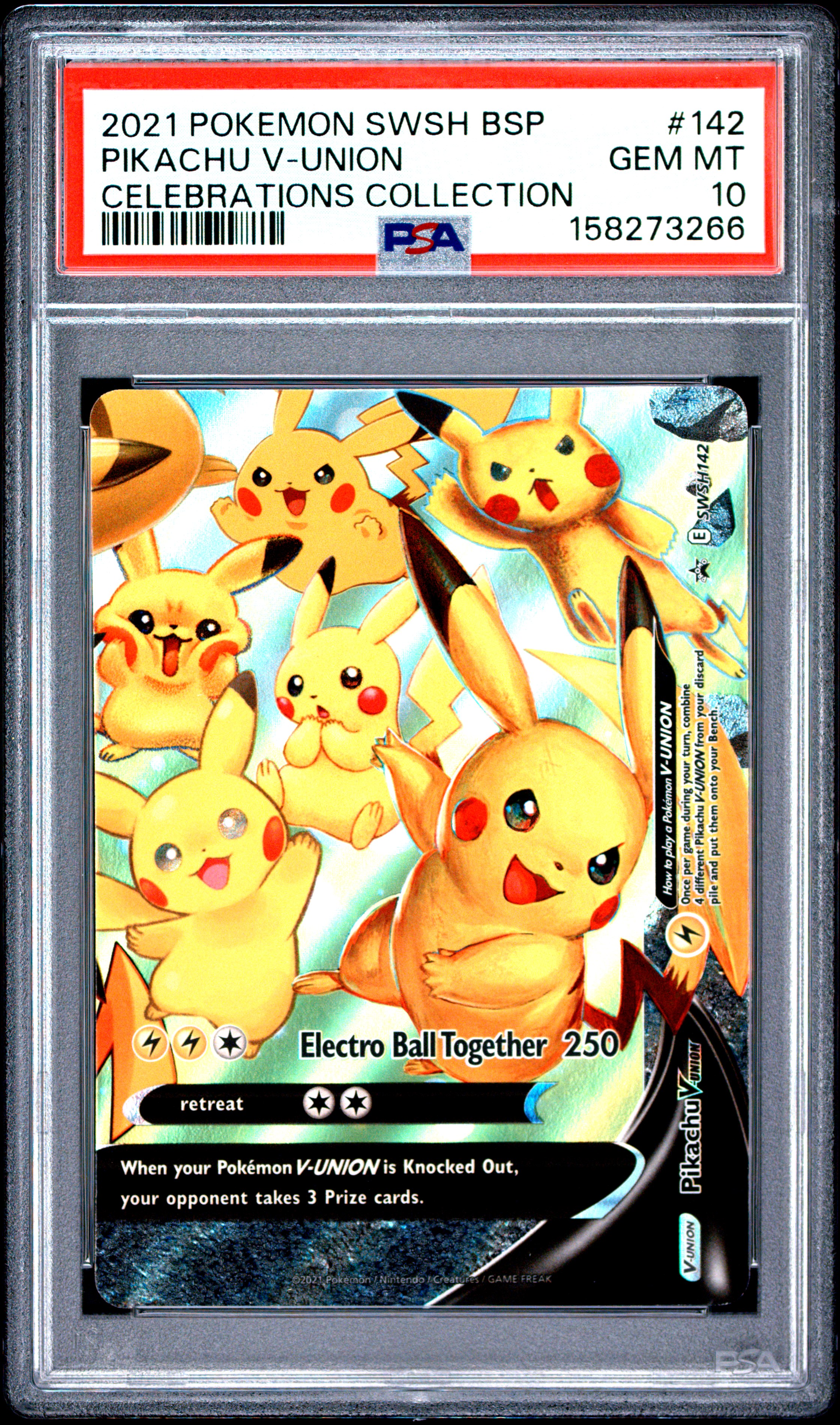 2021 #142 Pikachu V-Union PSA 10 Swsh Black Star Promo