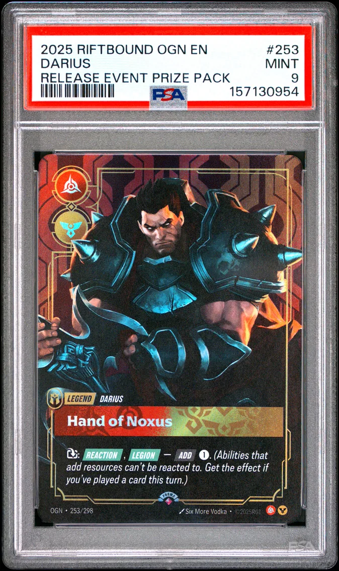 2025 #253 Darius - Hand of Noxus PSA 9 Riftbound: League of Legends Ogn-Origins