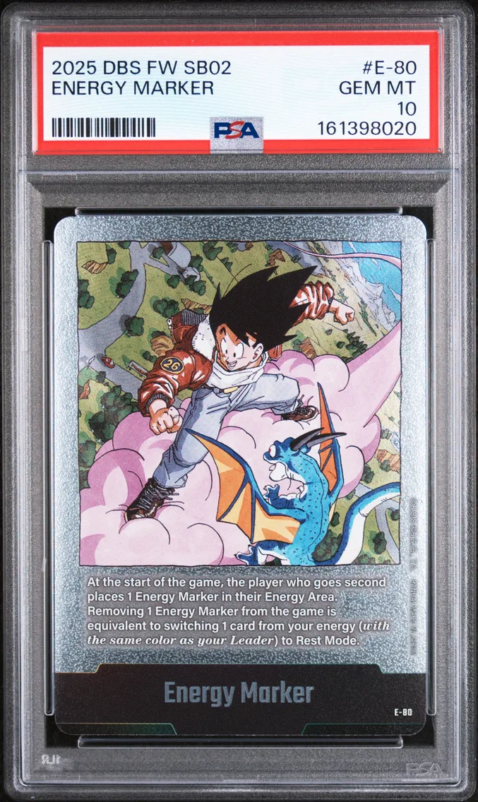 2025 #E-80 Energy Marker PSA 10 Dragon Ball Super Card Game Fusion World Manga Booster 02