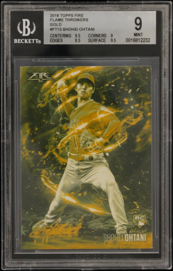 2018 #FT13 Shohei Ohtani BGS 9 Topps Fire Flame Throwers Gold
