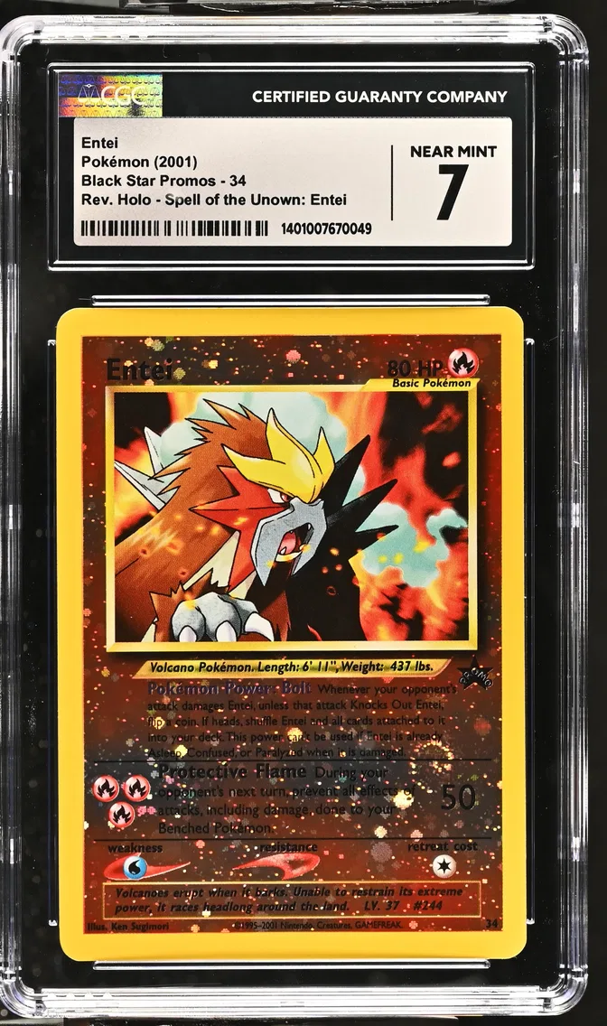 2001 Black Star Promos - WotC - English Entei #34 CGC 7