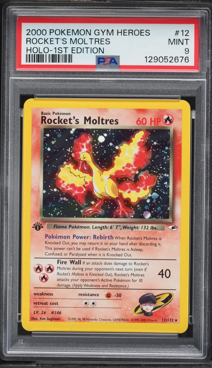 Gym Heroes 1st Edition Holo Rocket's Moltres MINT