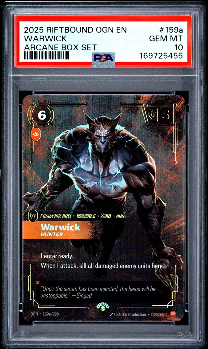 2025 #159a Warwick - Hunter PSA 10 Riftbound: League of Legends Ogn-Origins