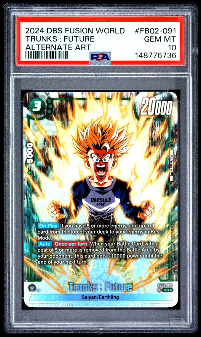 2024 #FB02-091 Trunks : Future PSA 10 Dragon Ball Super Card Game Fusion World Blazing Aura