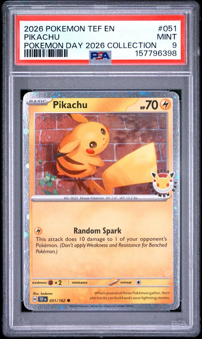 2026 #051 Pikachu PSA 9 Tef EN-Temporal Forces