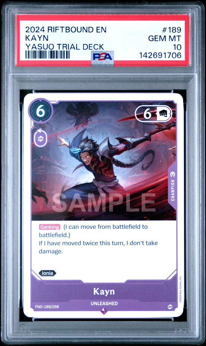2024 #189 KAYN PSA 10 Riftbound: League of Legends Yasuo Trial Deck