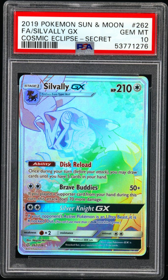 2019 #262 Full Art/Silvally GX PSA 10 Sun & Moon Cosmic Eclipse
