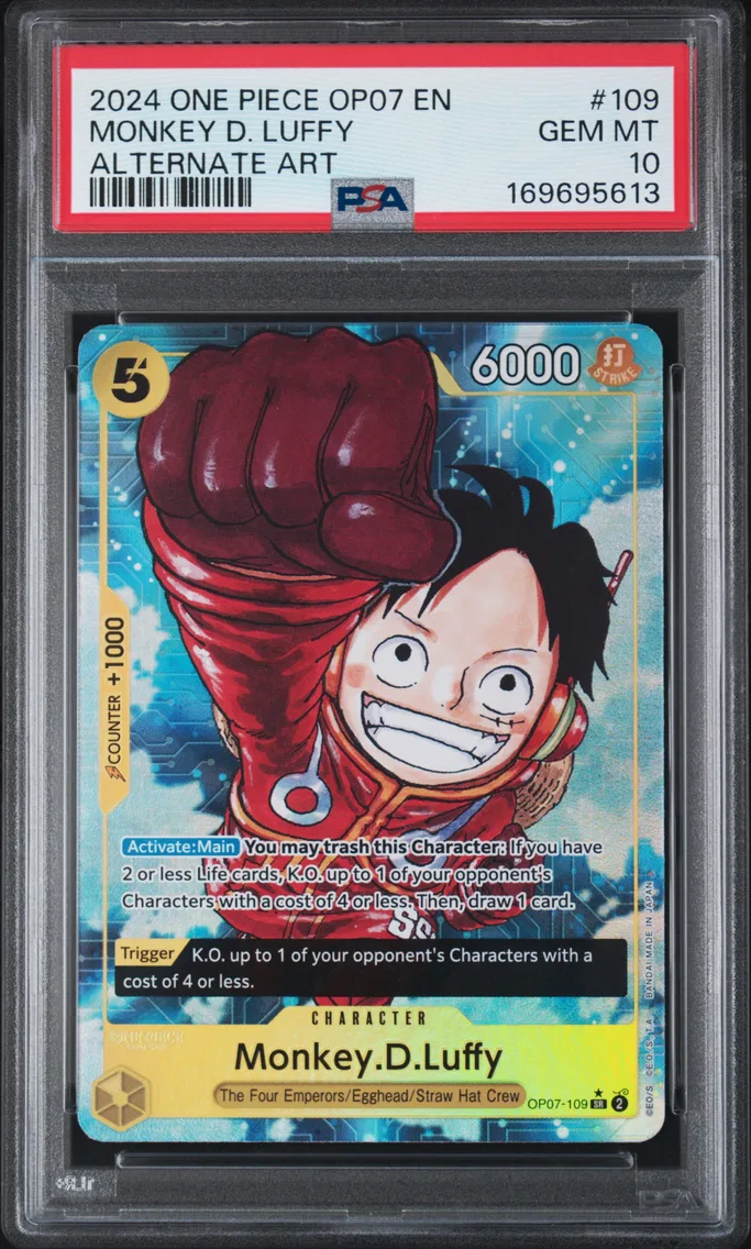 2024 #109 Monkey D. Luffy PSA 10 One Piece OP07-500 Years in the Future