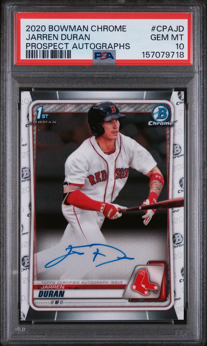 2020 #CPAJD JARREN DURAN PSA 10 Bowman Chrome Prospect Autographs