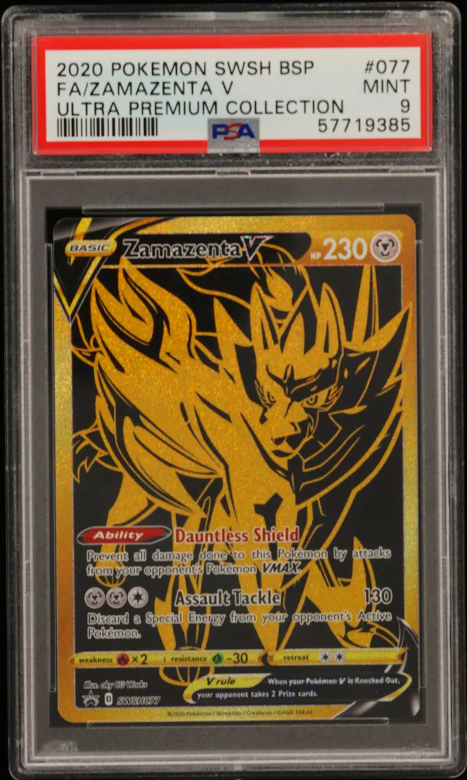 2020 #077 Full Art/Zamazenta V PSA 9 Swsh Black Star Promo