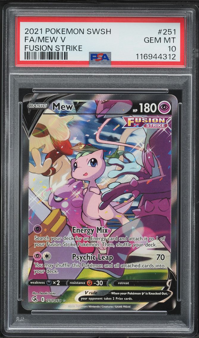 2021 #251 Full Art/Mew V PSA 10 Sword & Shield Fusion Strike Pokemon