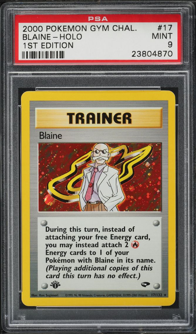 2000 #17 GYM CHALLENGE 1ST EDITION HOLO BLAINE PSA 9 POKEMON