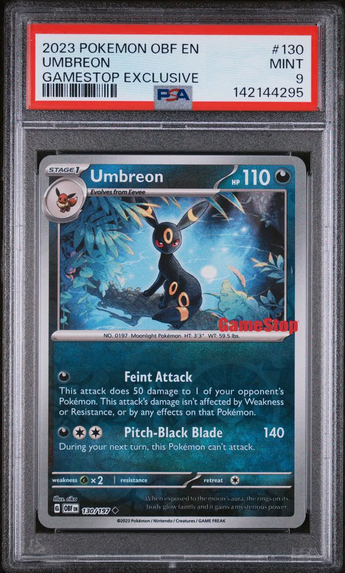 2023 #130 Umbreon PSA 9 Obf EN-Obsidian Flames Pokemon