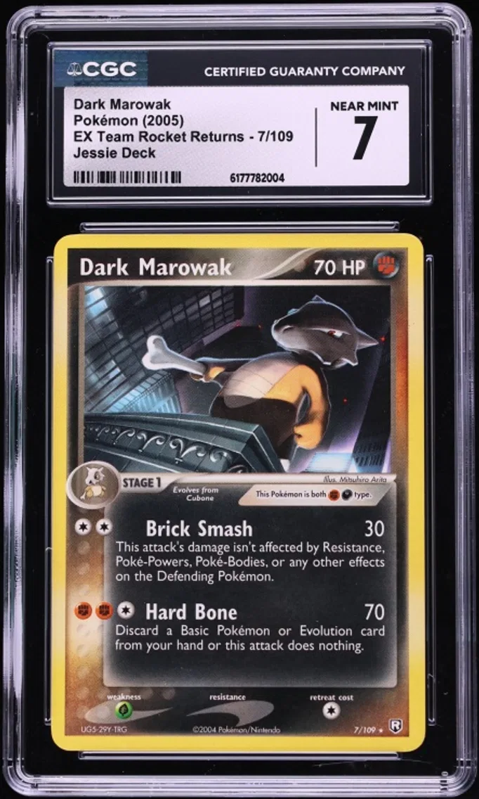 2005 Pokemon Ex Team Rocket Returns Jessie Deck Dark Marowak #7 CGC 7 NRMT